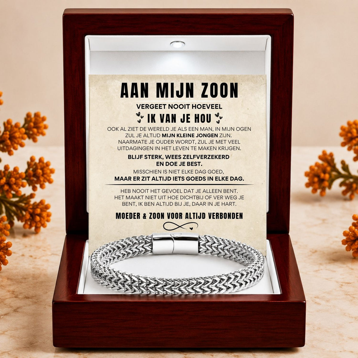 Aan mijn Zoon Armband Roestvrij Staal Delux NEW
