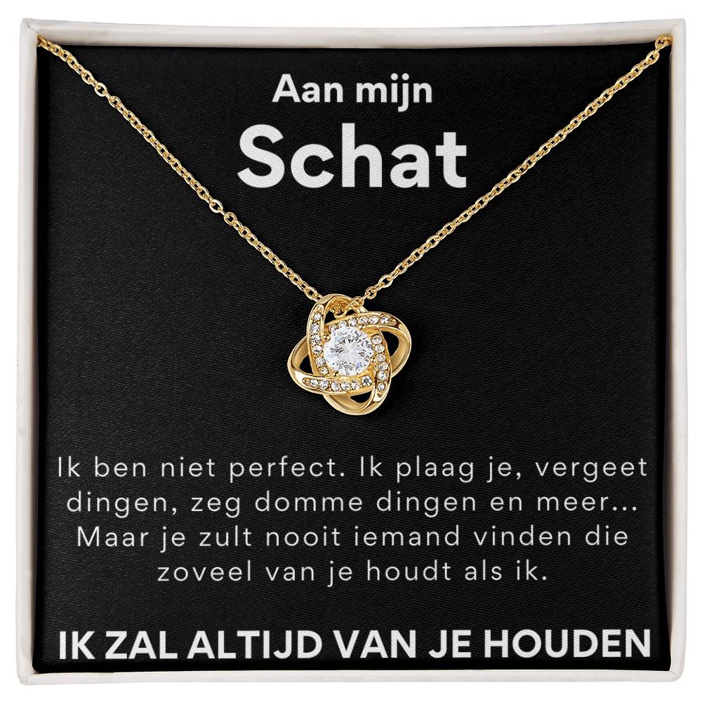 Aan mijn schat, ik ben niet perfect - Liefdesknoop Halsketting