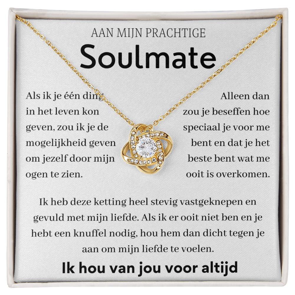 Aan mijn prachtige soulmate - Liefdesknoop Halsketting -