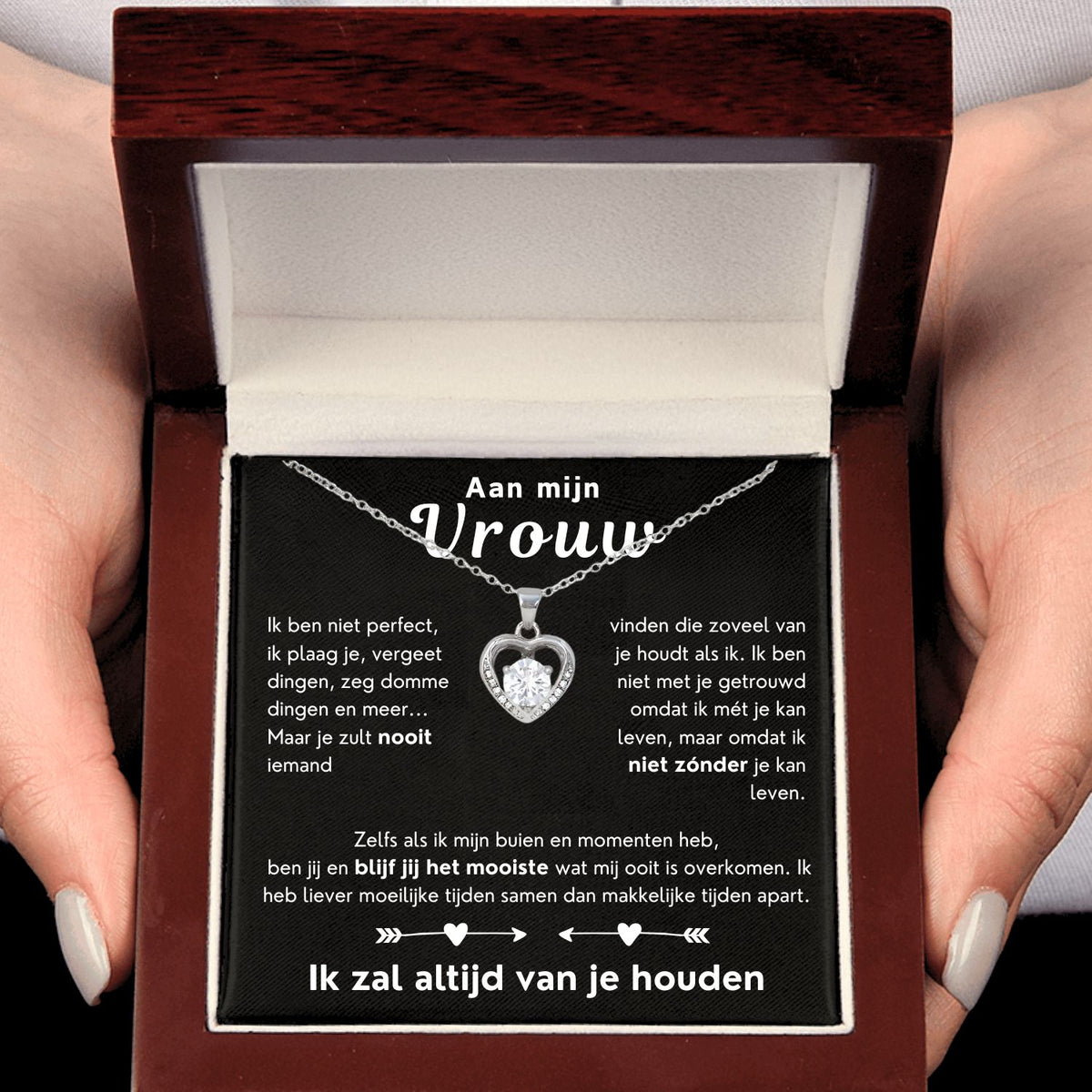 Hart ketting - Ik zal altijd van je houden