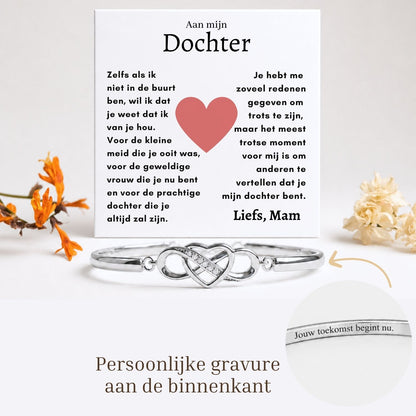 Aan mijn Dochter - Armband Infinity met Gravure