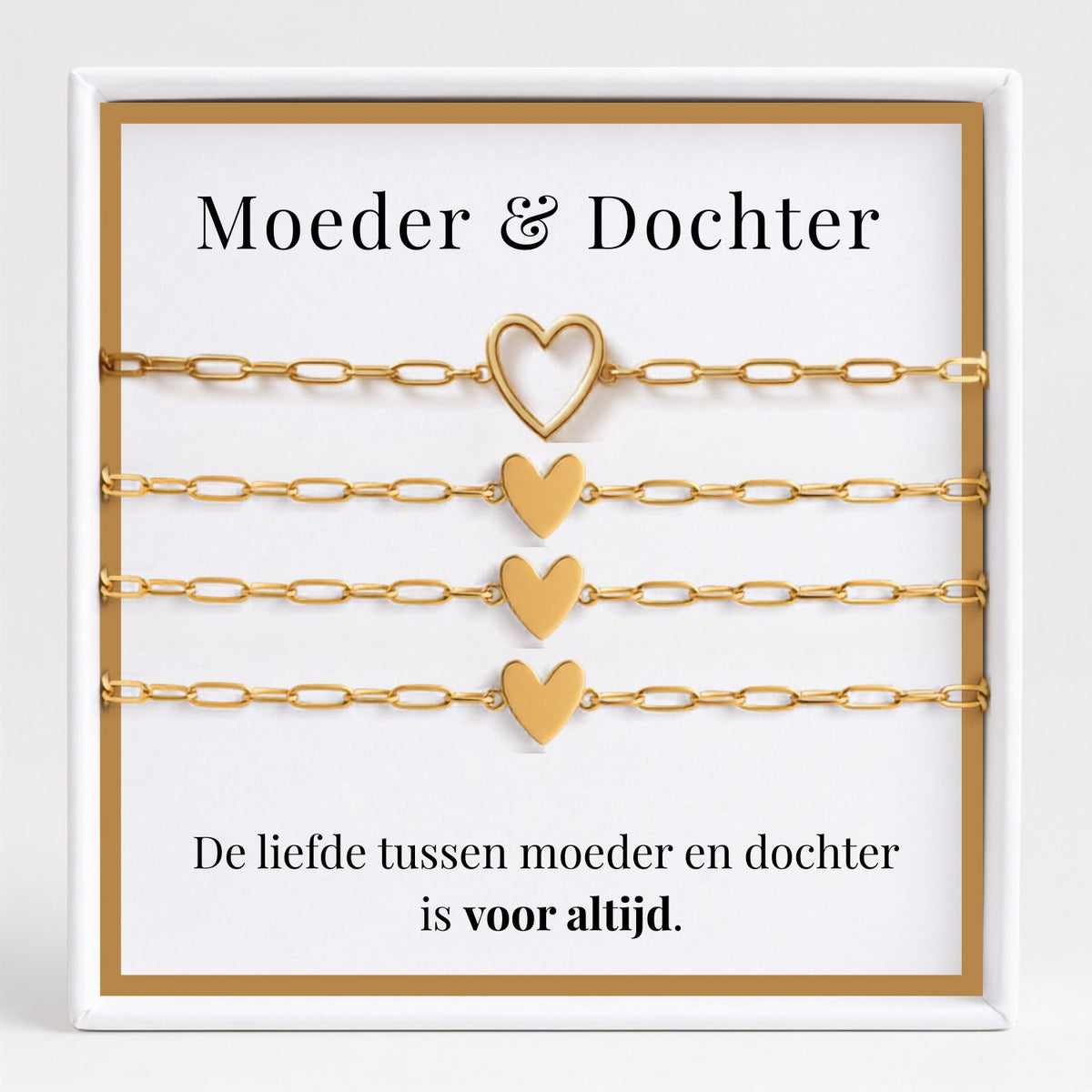 Moeder & Dochter Armband Set Hartje