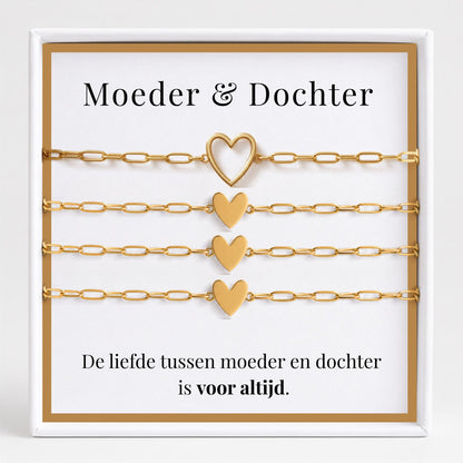 Moeder & Dochter Armband Set Hartje