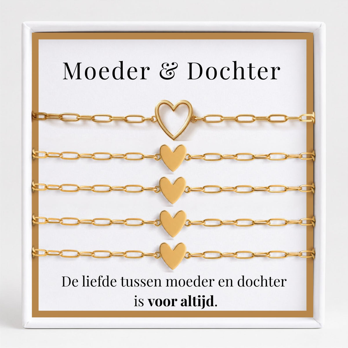 Moeder & Dochter Armband Set Hartje