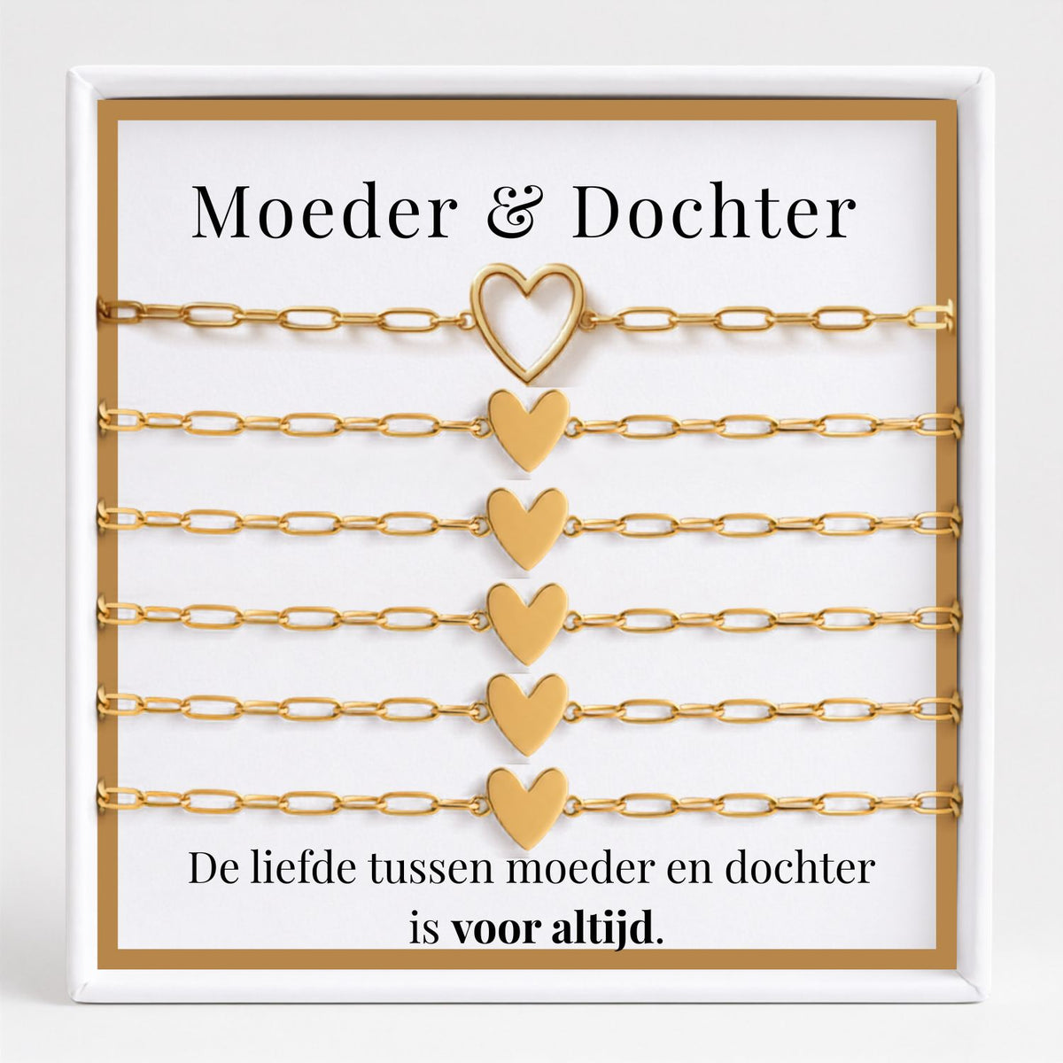 Moeder & Dochter Armband Set Hartje