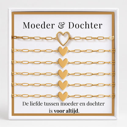 Moeder & Dochter Armband Set Hartje