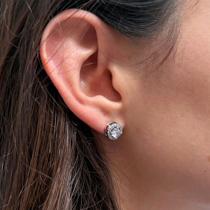 Zilveren oorknopjes zirkonia dames cadeau - Amelia Sieraden