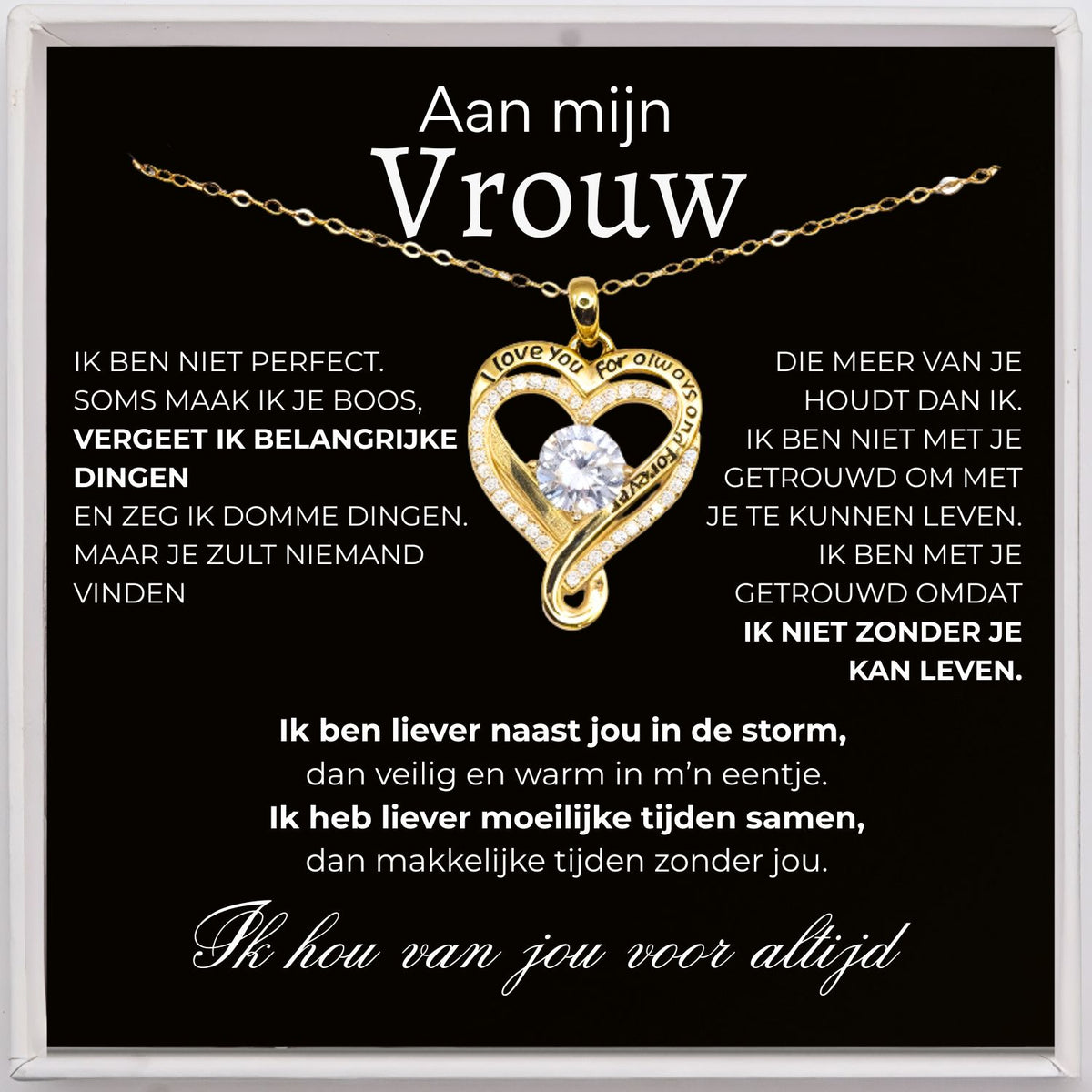 Hart ketting -  I love you for always...