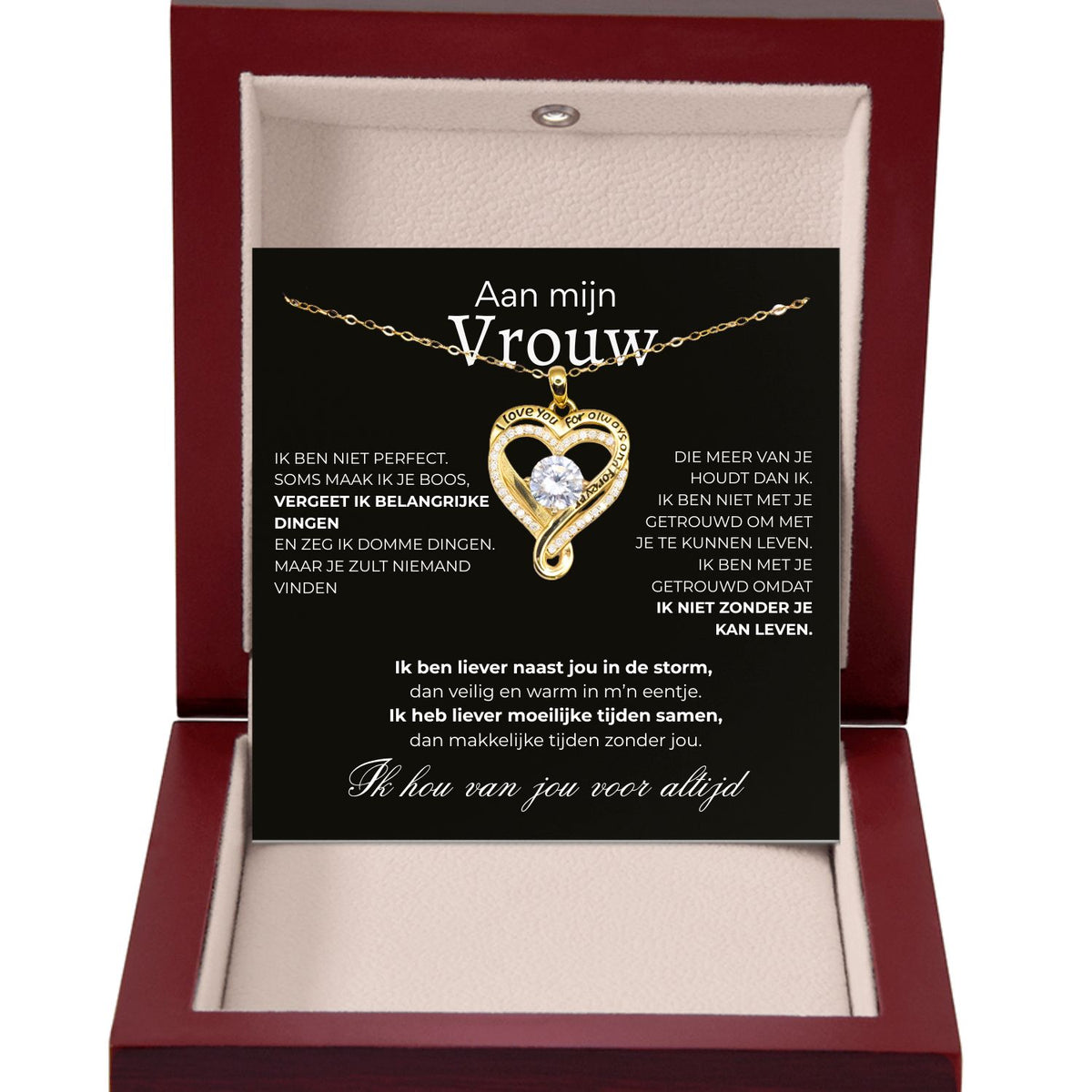 Hart ketting -  I love you for always...