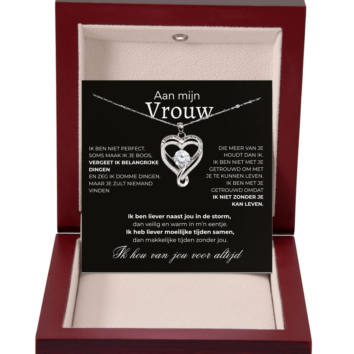 Hart ketting -  I love you for always...