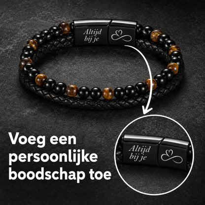 Gepersonaliseerde - Tijgeroog armband NEW