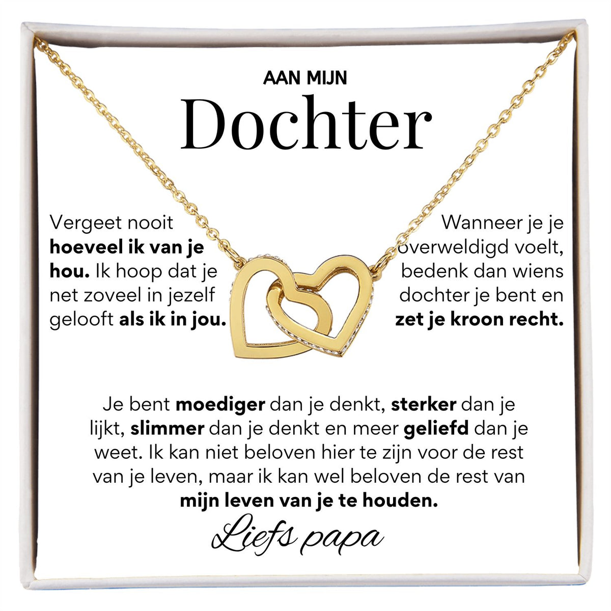 Aan Mijn  Dochter - Harten ketting - Liefs Papa T516