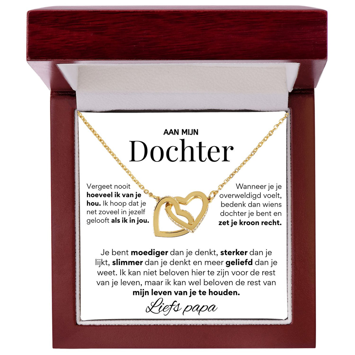 Aan Mijn  Dochter - Harten ketting - Liefs Papa T516
