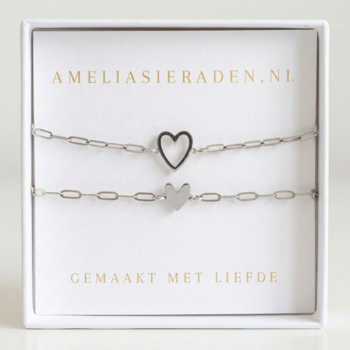 Moeder & Dochter Armband Set Hartje