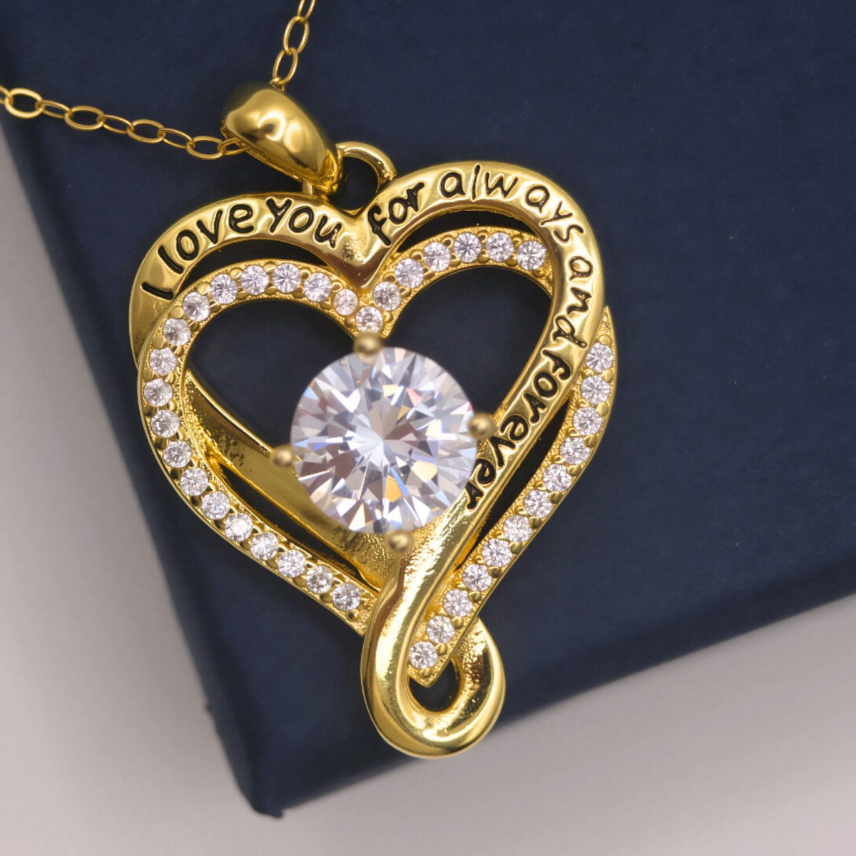Hart ketting "i love you for always and forever" -   Aan mijn Schat
