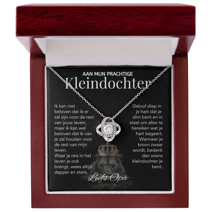 Aan mijn Kleindochter - Liefdesknoop Halsketting - Liefs, Opa T518