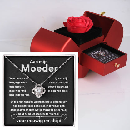 Eeuwige Roos - Liefdesknoop ketting - Aan mijn moeder