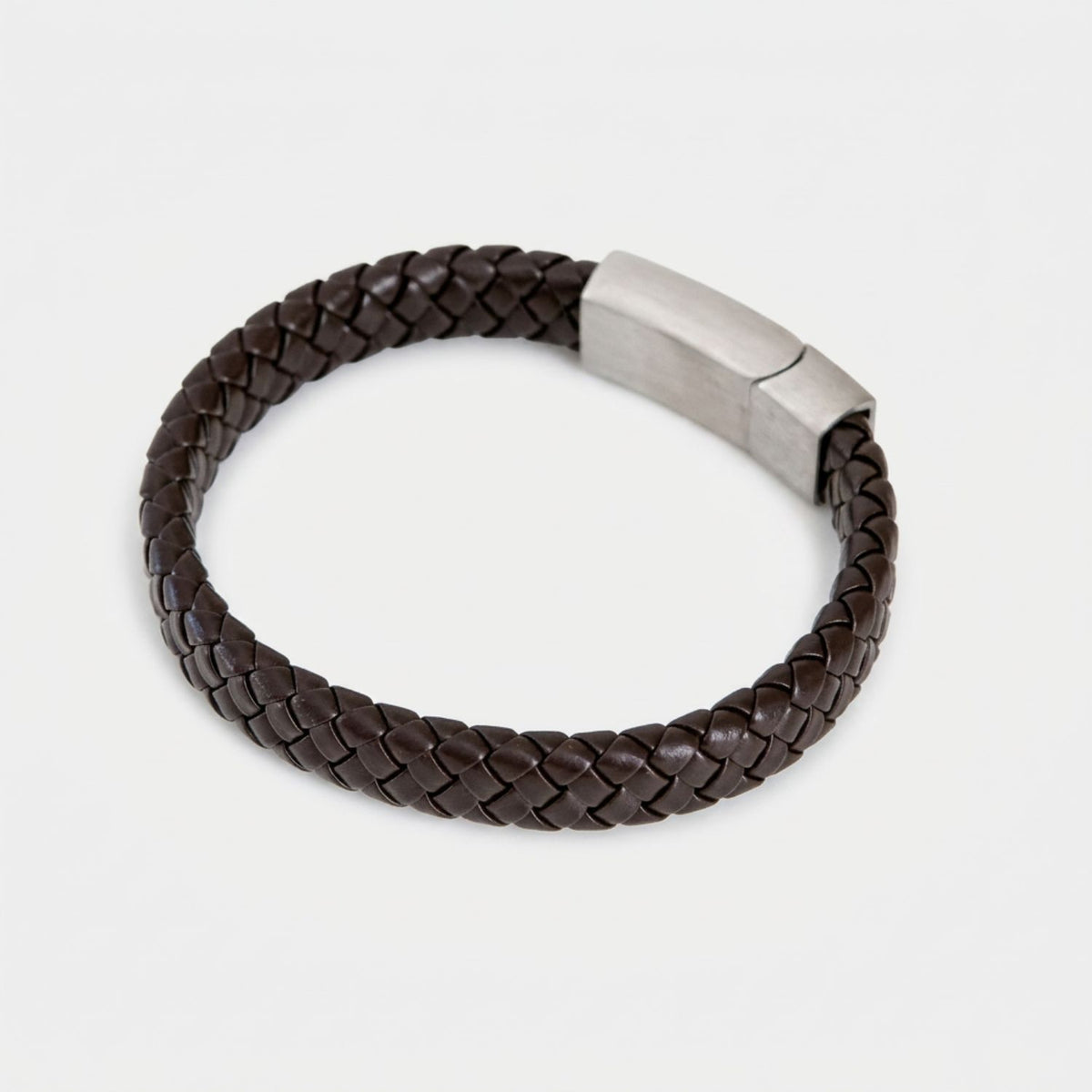 Braided leather bracelet in gift box with message card