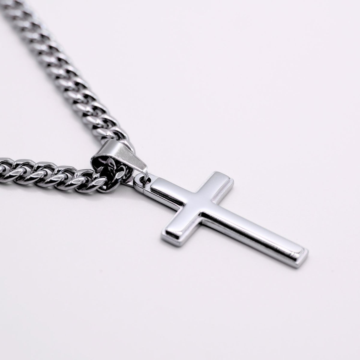 Cross necklace pendant detail shot