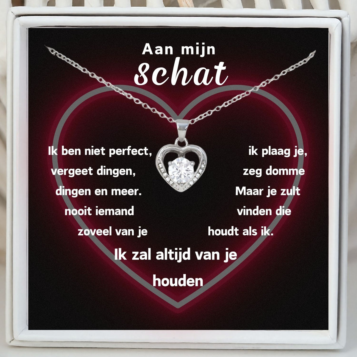 Hart ketting - Ik zal altijd van je houden