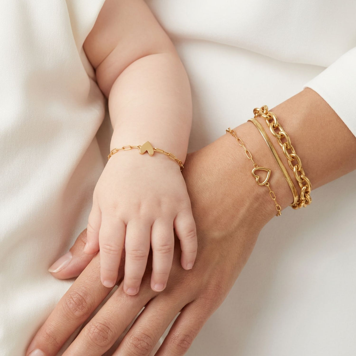 Moeder & Dochter Armband Set Hartje