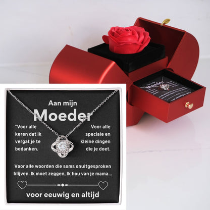 Eeuwige Roos - Liefdesknoop ketting - Aan mijn moeder