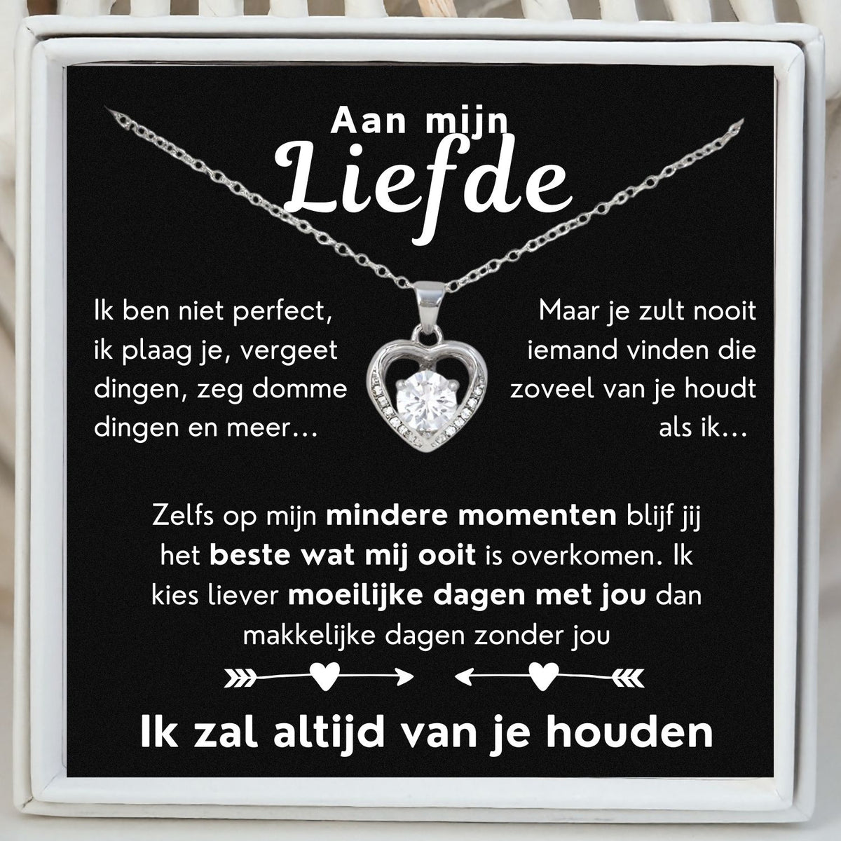 Hart ketting - Ik zal altijd van je houden