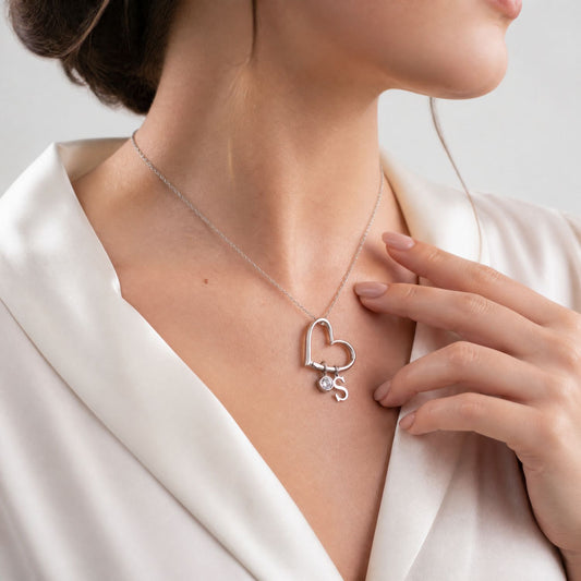Hartketting met initialen - Gepersonaliseerde