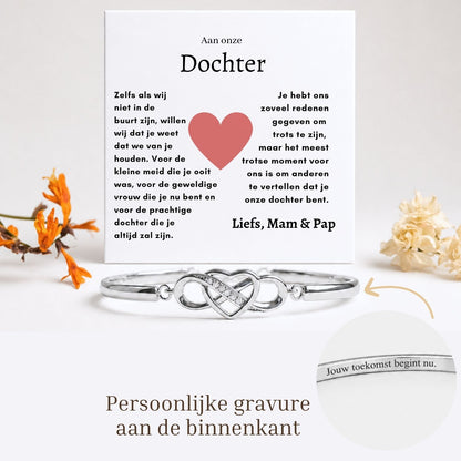 Aan mijn Dochter - Armband Infinity met Gravure