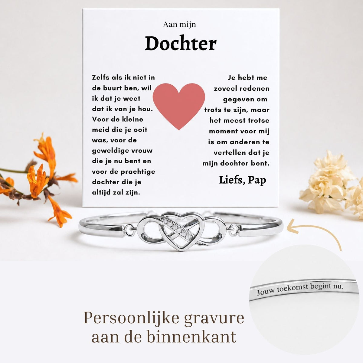 Aan mijn Dochter - Armband Infinity met Gravure