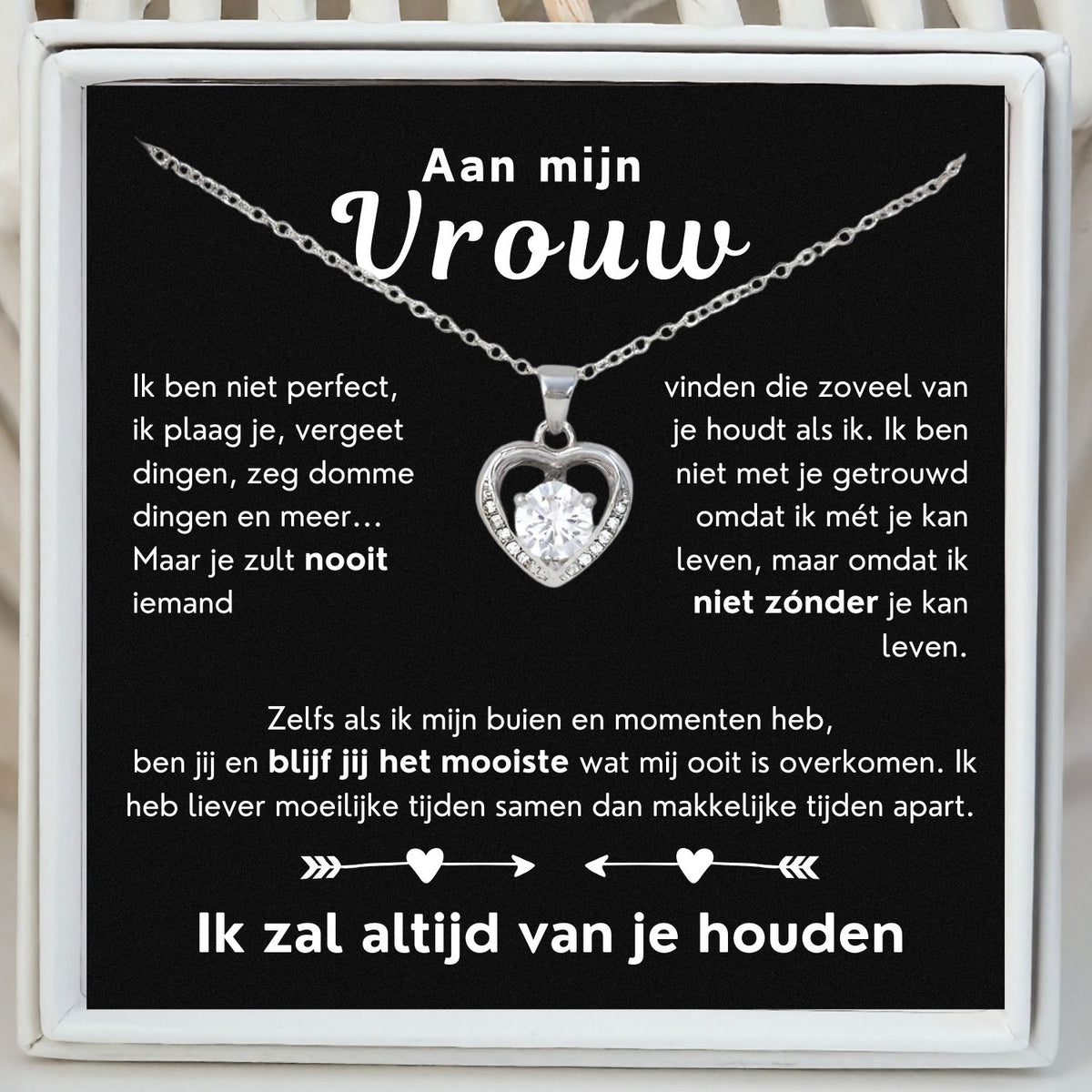 Hart ketting - Ik zal altijd van je houden