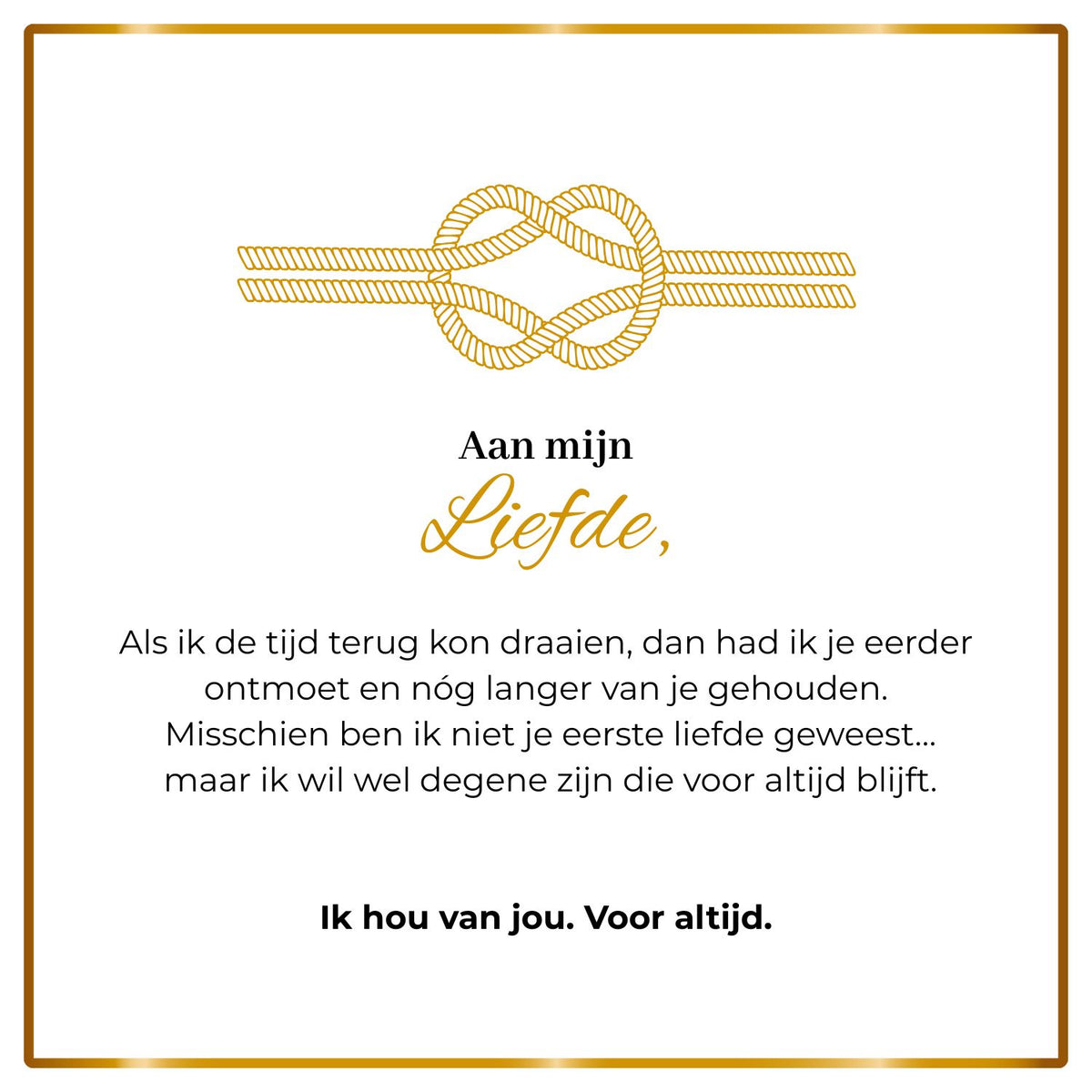 Liefdesknoop ring- Aan mijn Liefde