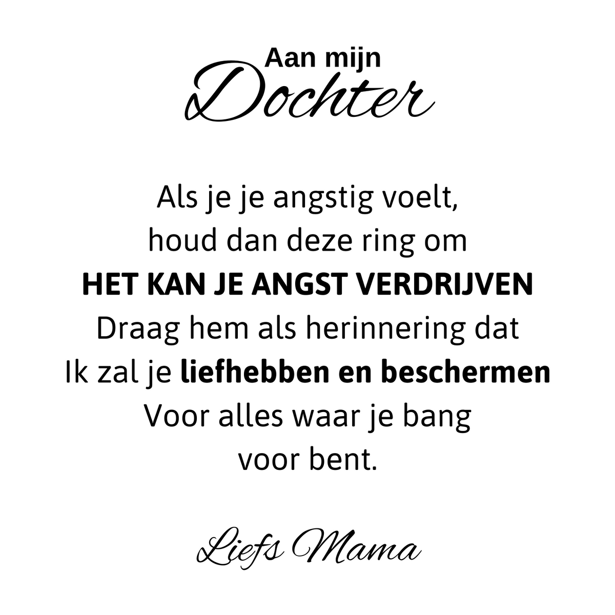 Aan mijn Dochter - Fidget-Spin-Stress ring 1 + 1 GRATIS