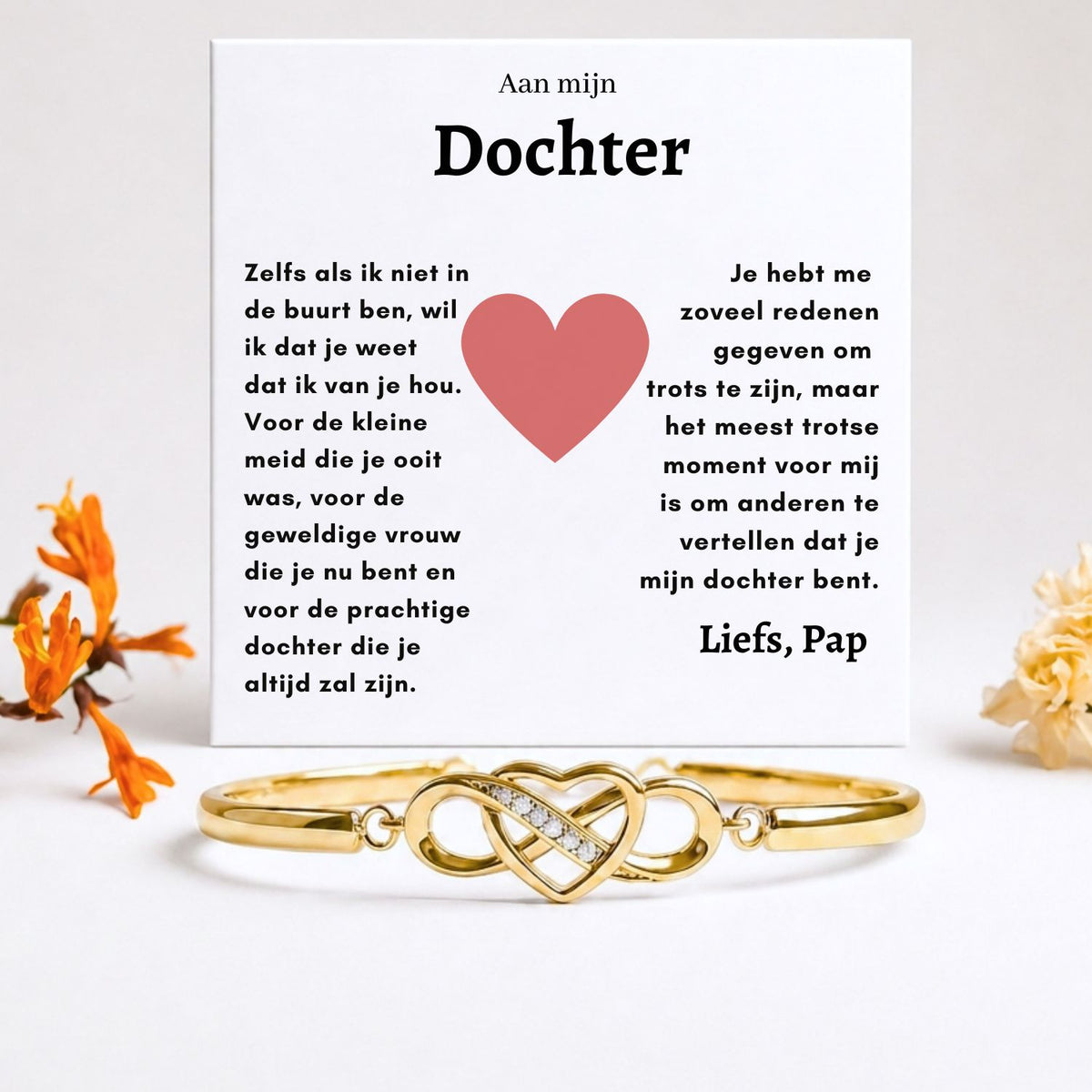 Afstudeercadeau infinity armband van papa