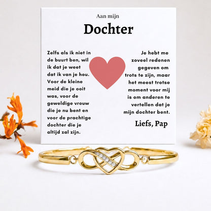 Afstudeercadeau infinity armband van papa