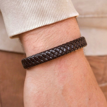 Father's Day braided leather bracelet gift