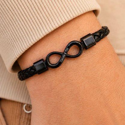 Personalised infinity bracelet, ideal gift for husbands
