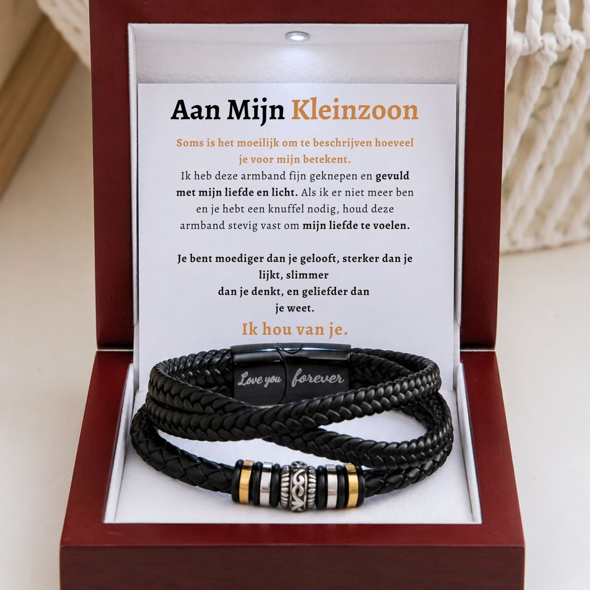 Aan Mijn Kleinzoon Armband - Vergeet nooit hoeveel ik van je hou