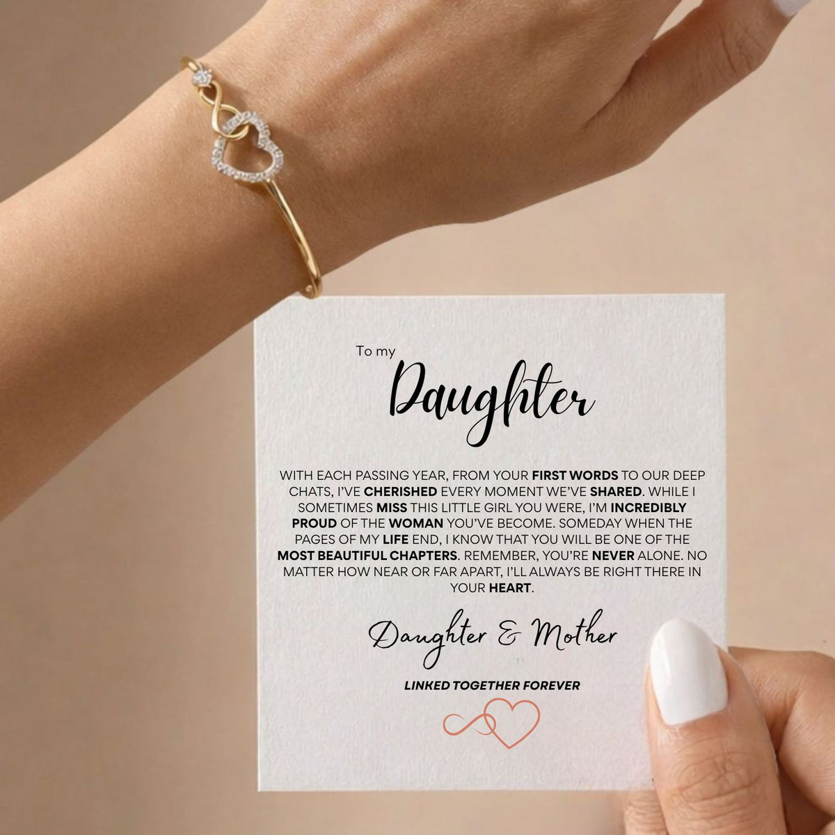Infinity Bracelet With Engraving - To My Daughter