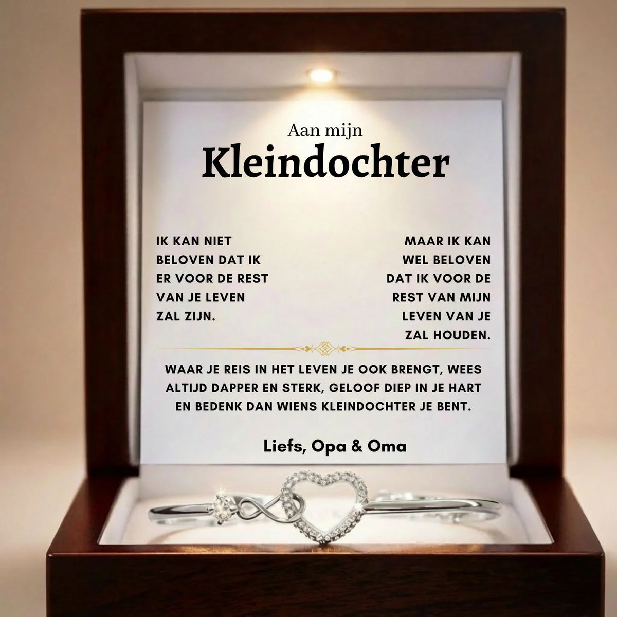Infinity Armband Met Gravure - Aan mijn Kleindochter