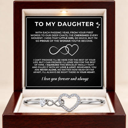 Infinity armband zilver in luxe mahonie geschenkdoos met LED