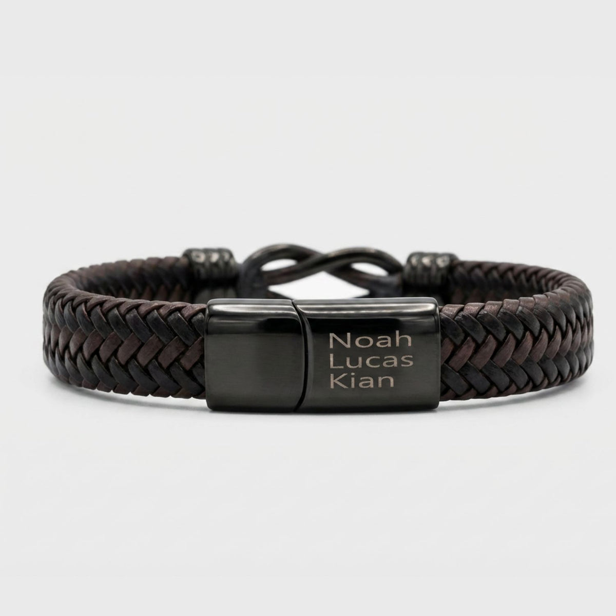 Aan mijn Man Zwart Infinity Armband met Gravuur