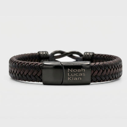 Aan mijn Man Zwart Infinity Armband met Gravuur
