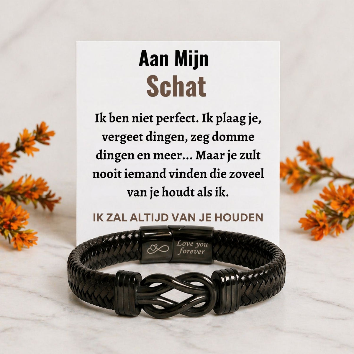Zwart infinity armband NEW - Aan Mijn Schat