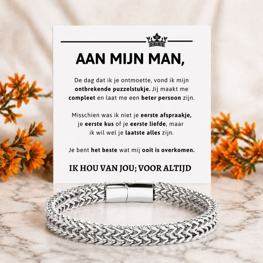 Aan mijn man Armband  Roestvrij Staal Delux