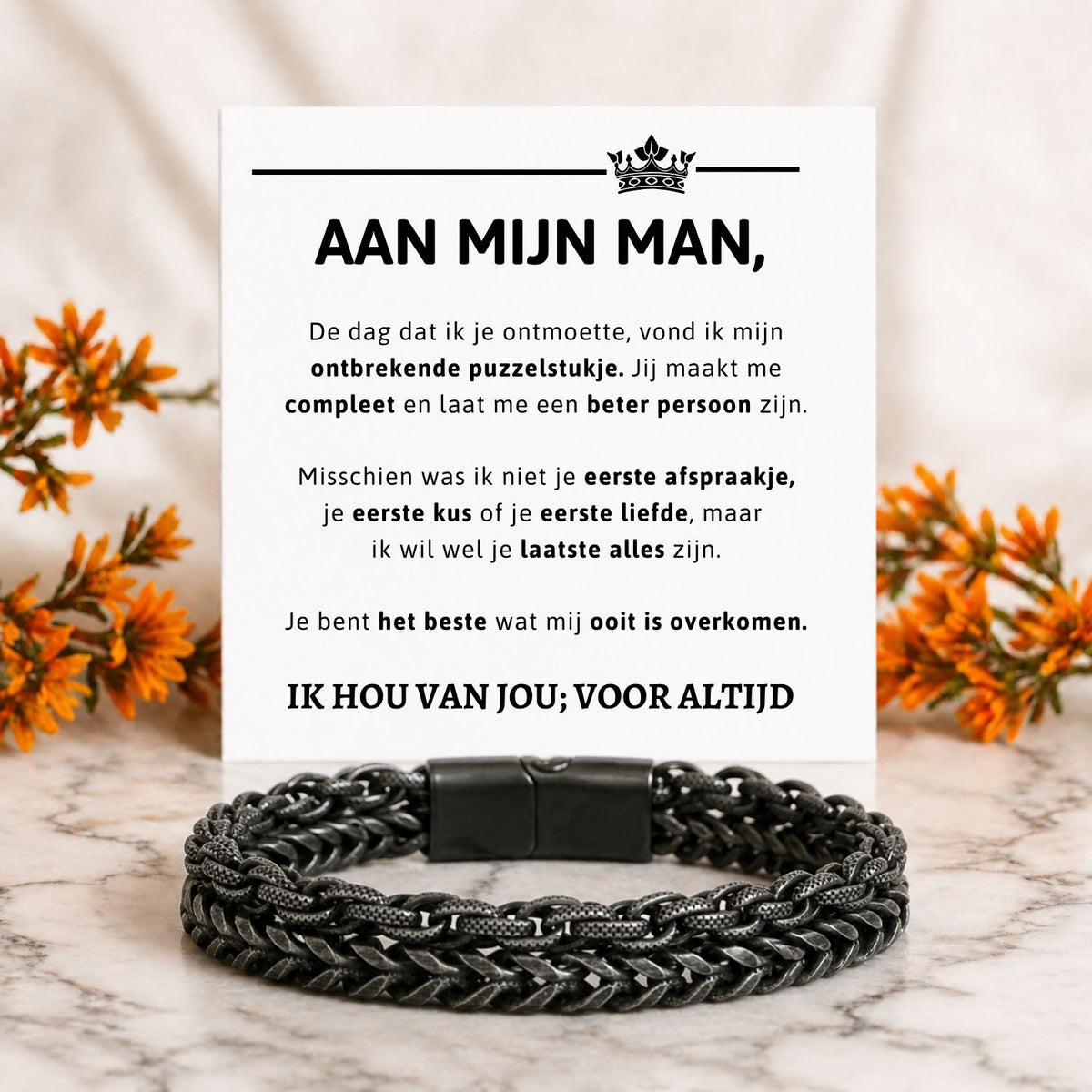 Aan mijn Man - Armband double chain