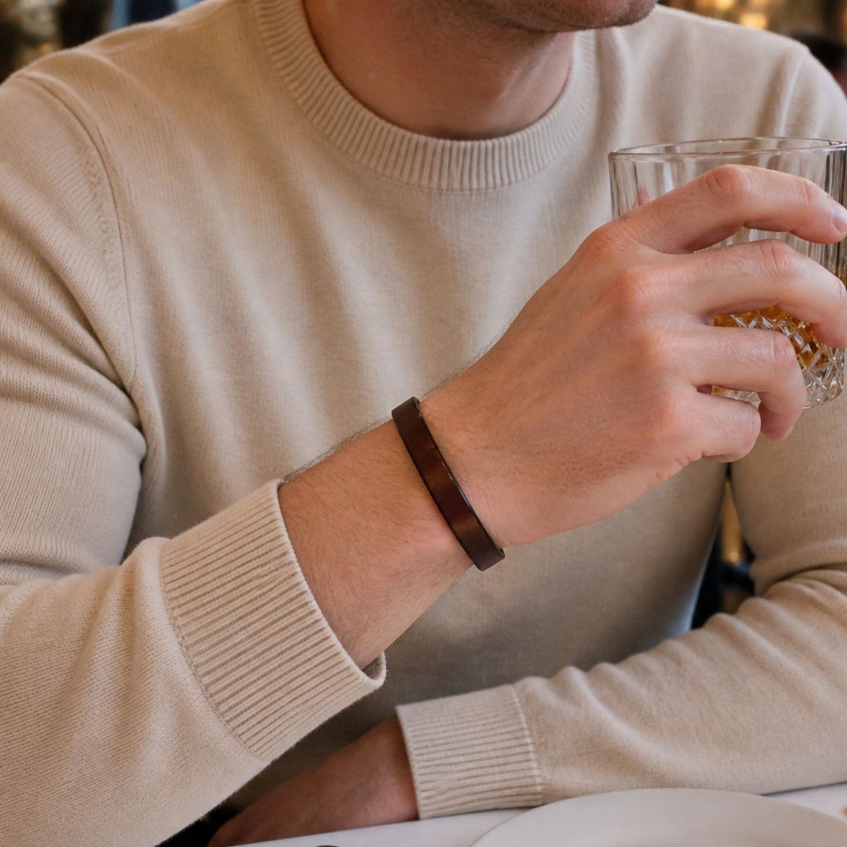Aan Mijn Kleinzoon -  Bruine leren armband