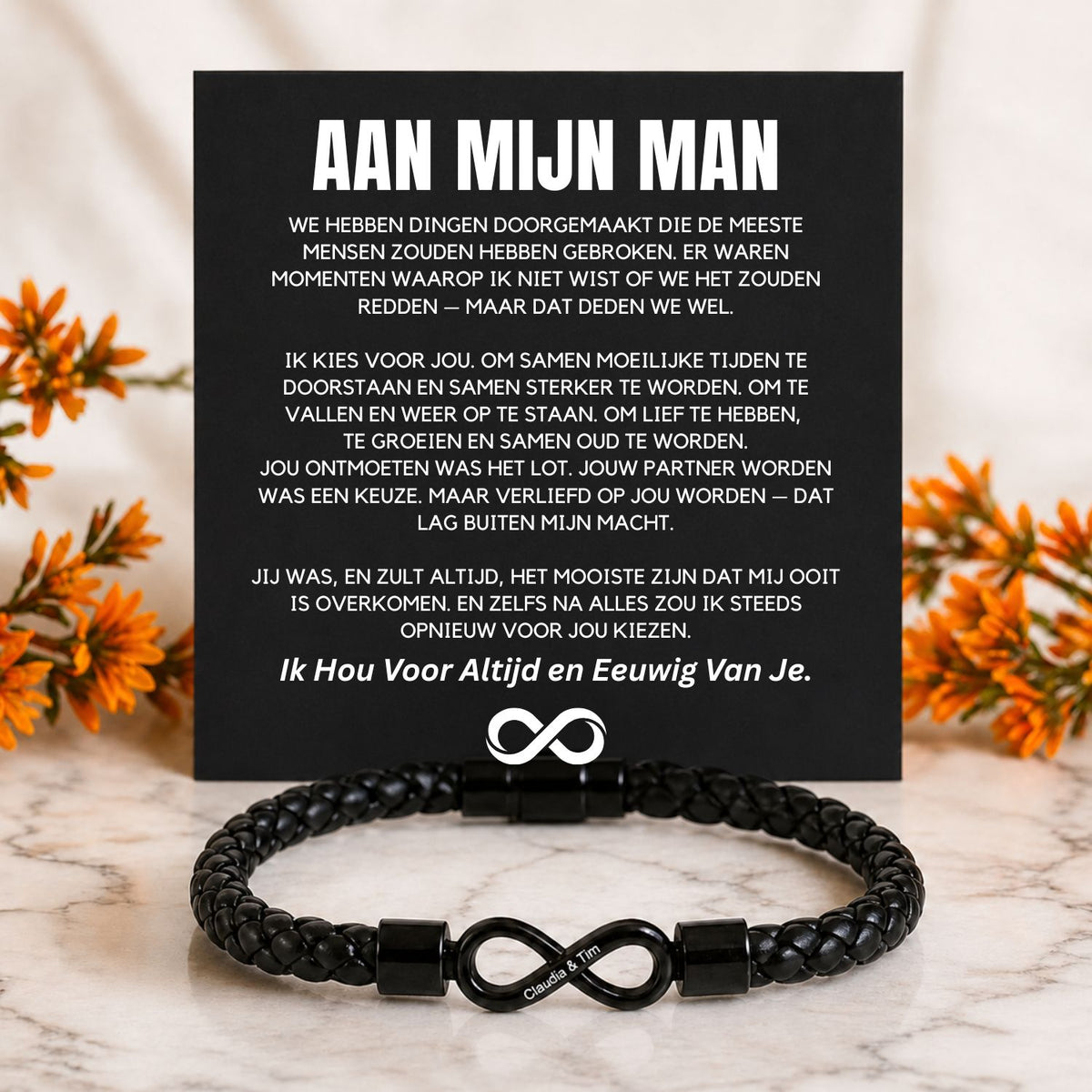 Aan mijn Man - Ik kies voor jou - Dual Name Infinity Armband