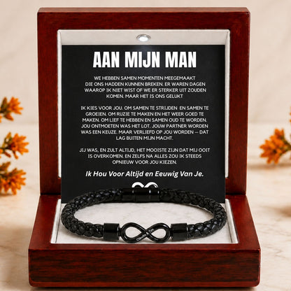 Aan mijn Man - Ik kies voor jou V2 - Dual Name Infinity Armband