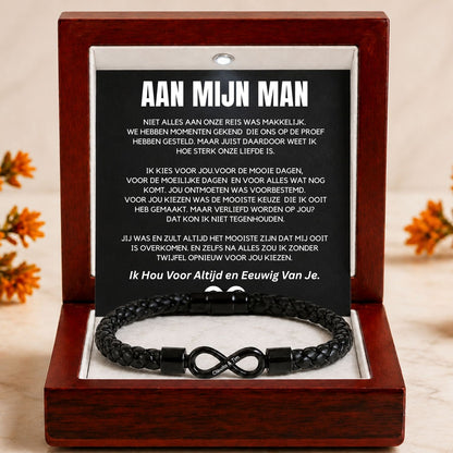 Aan mijn Man - Ik kies voor jou V3 - Dual Name Infinity Armband